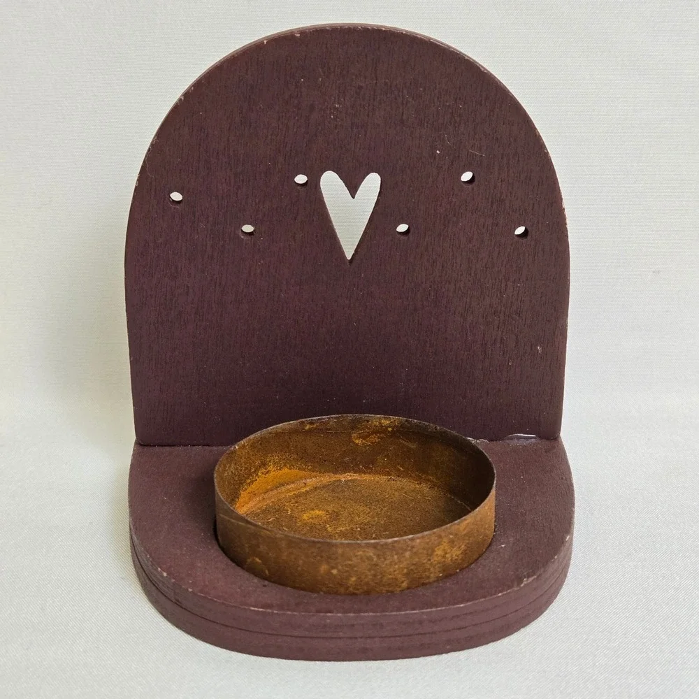 Hearthside Collection Wooden Tealight Candle Holder, My Heart Belongs To Grandma